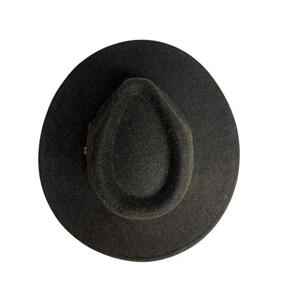 C. C. wide brim felt hat black with brown band - Picture 2 of 8